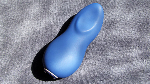 Blue We-Vibe Touch on a grey background