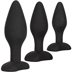 Three CalExotics butt plugs of various sizes
