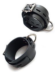 Photo of the Stockroom Locking/Buckling Leather Cuffs