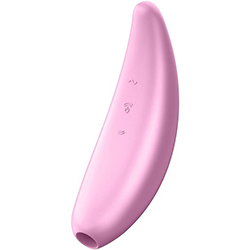 Photo of the Satisfyer Curvy 3+, a pale pink air pulse clitoral stimulator